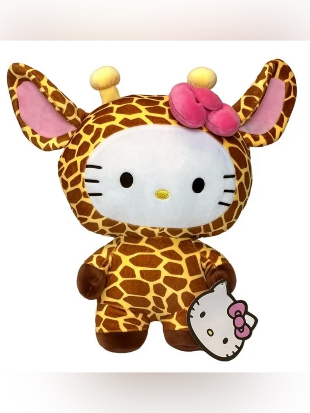 Hello Kitty Giraffe Costume Plush - Brown, Yellow, Pink, White